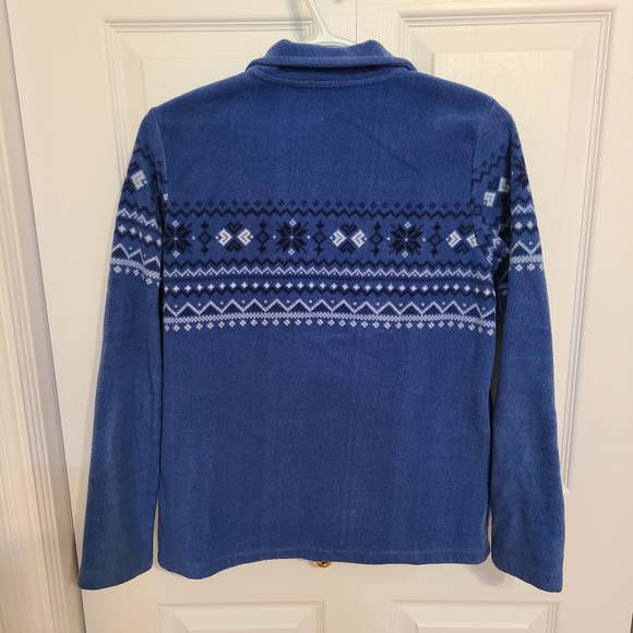 🌟Snowflake Blue Fleece Zippered Jacket Size Small - Picture 7 of 9
